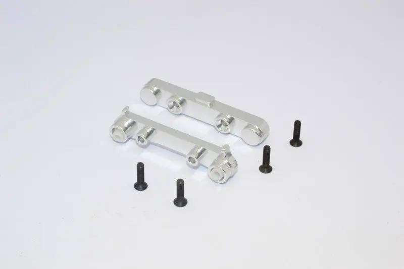 Team Losi Mini 8Ight & 8Ight-T Aluminum Rear Suspension Mount - 2Pcs Silver 1