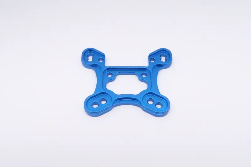 Team Losi Mini 8Ight Aluminum Front Shock Tower (Thicker) - 1Pc Set Blue 1