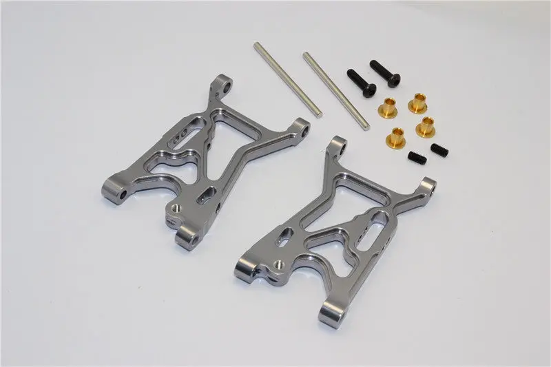 Team Losi Mini 8Ight Aluminum Front Suspension Arm - 1Pr Set Gray Silver 1