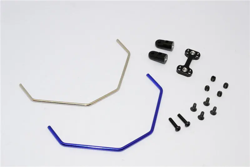 Team Losi Mini 8Ight Aluminum + Hard Steel Front Anti-Roll Bar - 1 Set Black 1