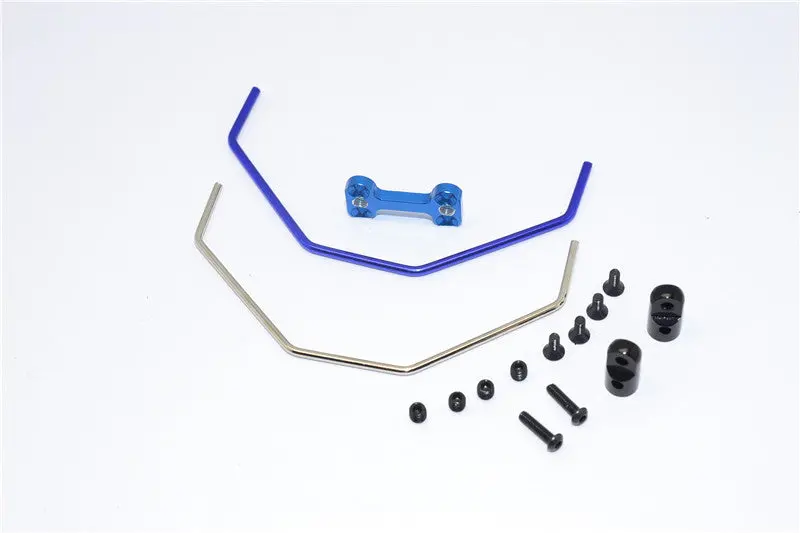 Team Losi Mini 8Ight Aluminum + Hard Steel Front Anti-Roll Bar - 1 Set Blue 1