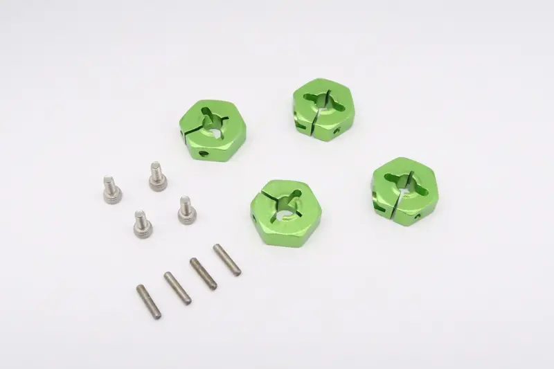 Team Losi Mini 8Ight Aluminum Hex Adapter - 4 Pcs Set Green 1