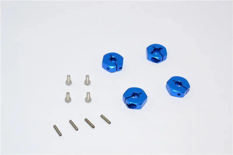Team Losi Mini 8Ight Aluminum Hex Adapter - 4Pcs Set Blue 1