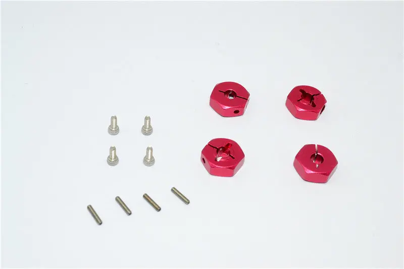 Team Losi Mini 8Ight Aluminum Hex Adapter - 4Pcs Set Red 1