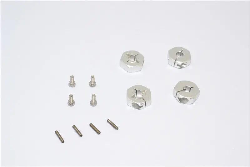 Team Losi Mini 8Ight Aluminum Hex Adapter - 4Pcs Set Silver 1