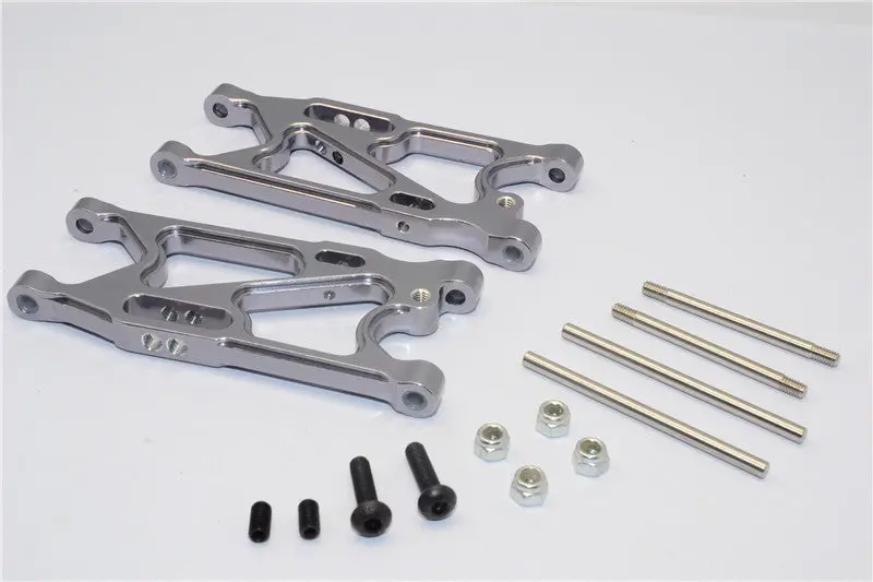 Team Losi Mini 8Ight Aluminum Rear Suspension Arm - 1Pr Set Gray Silver 1