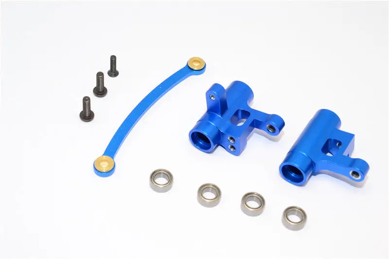 Team Losi Mini 8Ight Aluminum Steering Assembly With Bearings - 3Pcs Set Blue 1