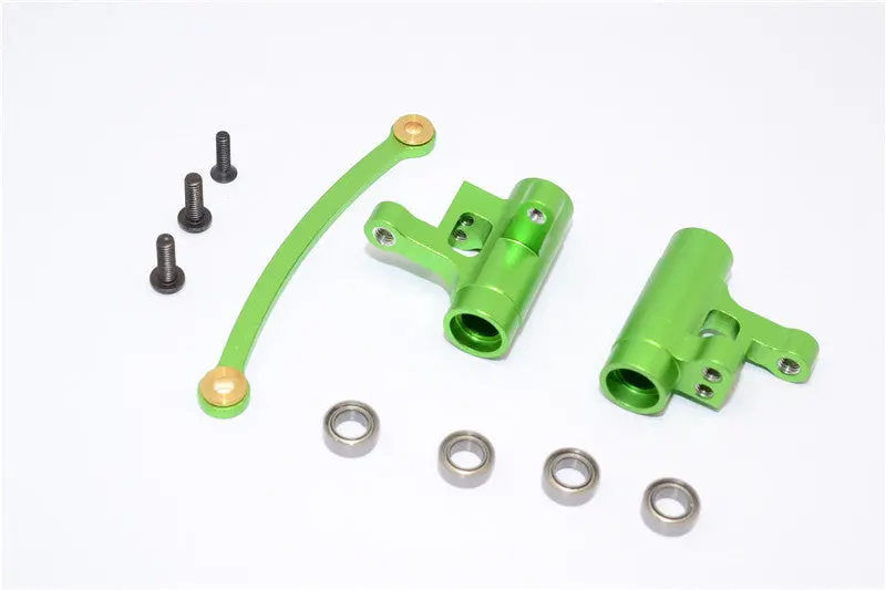 Team Losi Mini 8Ight Aluminum Steering Assembly With Bearings - 3Pcs Set Green 1