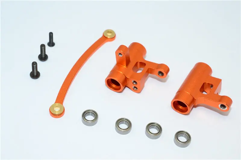 Team Losi Mini 8Ight Aluminum Steering Assembly With Bearings - 3Pcs Set Orange 1