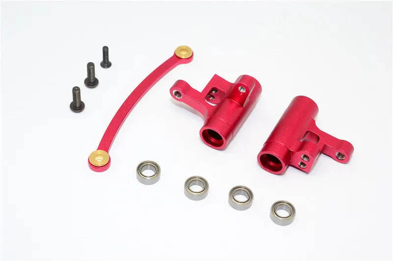 Team Losi Mini 8Ight Aluminum Steering Assembly With Bearings - 3Pcs Set Red 1