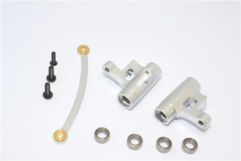 Team Losi Mini 8Ight Aluminum Steering Assembly With Bearings - 3Pcs Set Silver 1