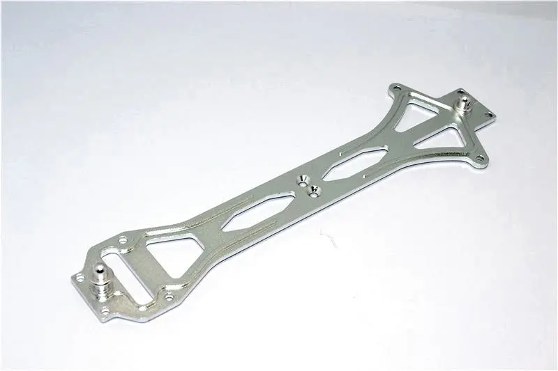 Team Losi Mini 8Ight Aluminum Upper Deck With Posts - 3Pcs Gray Silver 1