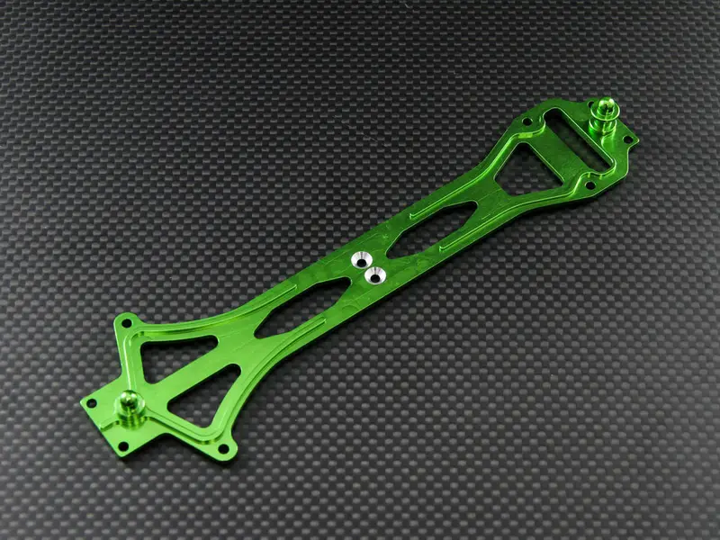 Team Losi Mini 8Ight Aluminum Upper Deck With Posts - 3Pcs Green 1