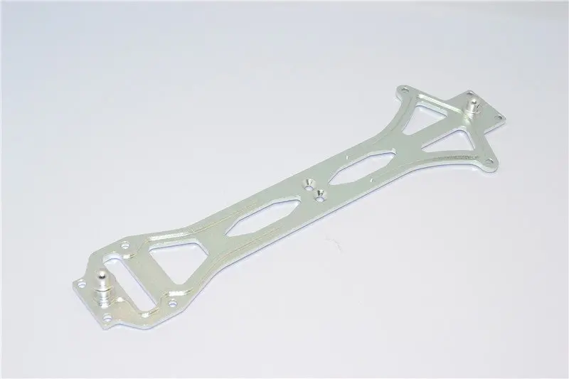 Team Losi Mini 8Ight Aluminum Upper Deck With Posts - 3Pcs Silver 1