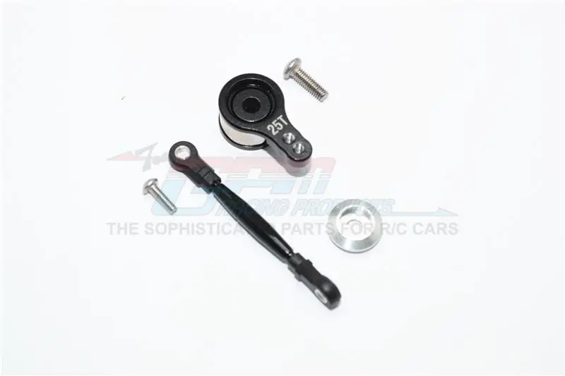 Team Losi Mini 8Ight Buggy Aluminum Servo Saver With Steering Link - 1 Set Black 1