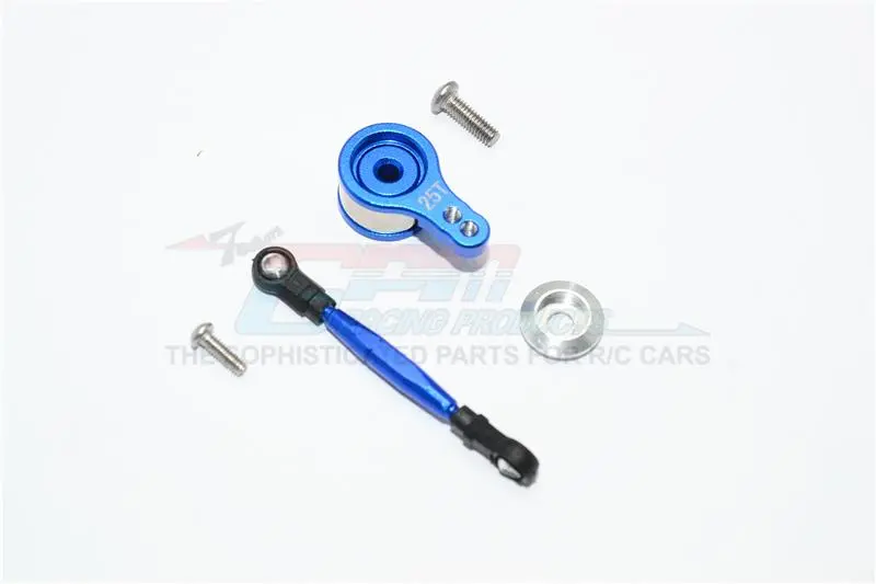 Team Losi Mini 8Ight Buggy Aluminum Servo Saver With Steering Link - 1 Set Blue 1