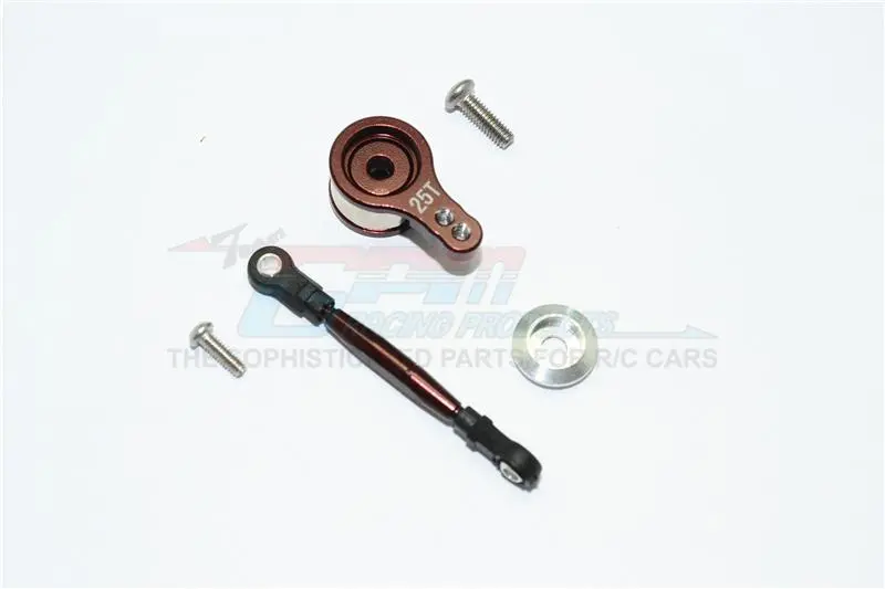 Team Losi Mini 8Ight Buggy Aluminum Servo Saver With Steering Link - 1 Set Brown 1