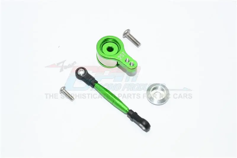 Team Losi Mini 8Ight Buggy Aluminum Servo Saver With Steering Link - 1 Set Green 1