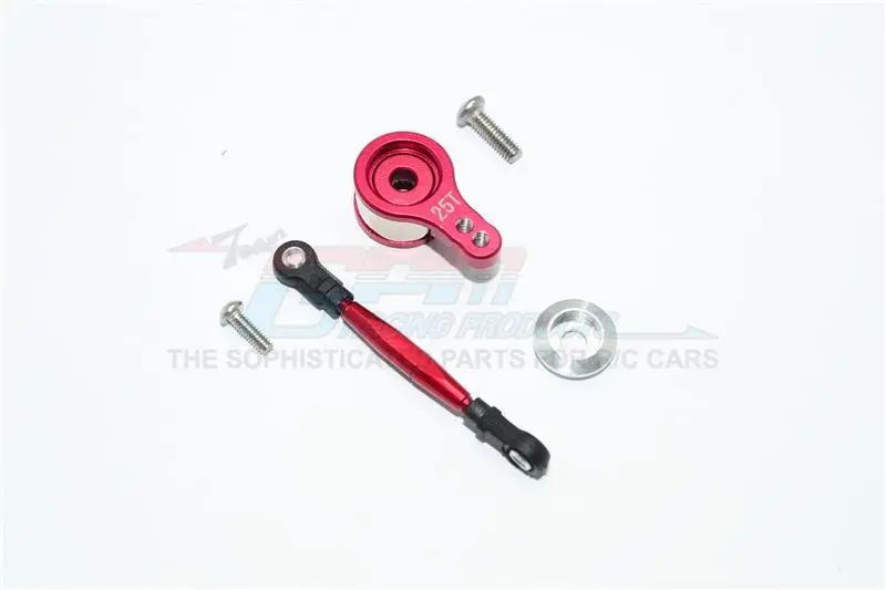 Team Losi Mini 8Ight Buggy Aluminum Servo Saver With Steering Link - 1 Set Red 1
