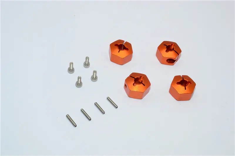 Team Losi Mini 8Ight-T Truggy Aluminum Drive Adapter (12Mm X 8Mm) - 4Pcs Set Orange 1