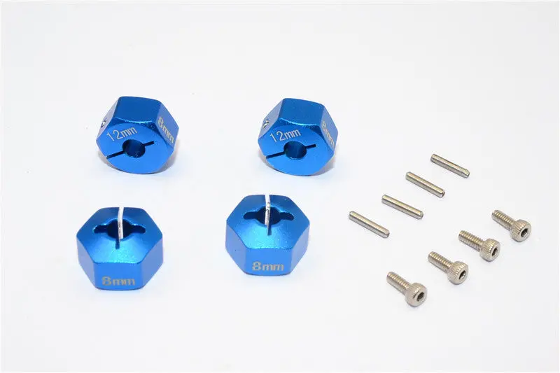 Team Losi Mini 8Ight-T Truggy Aluminum Drive Adapter (12Mmx8mm) - 4Pcs Set Blue 1