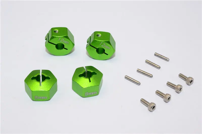 Team Losi Mini 8Ight-T Truggy Aluminum Drive Adapter (12Mmx8mm) - 4Pcs Set Green 1