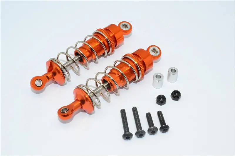 Team Losi Mini 8Ight-T Truggy Aluminum Front Adjustable Spring Damper (68Mm) - 1Pr Set Orange 1