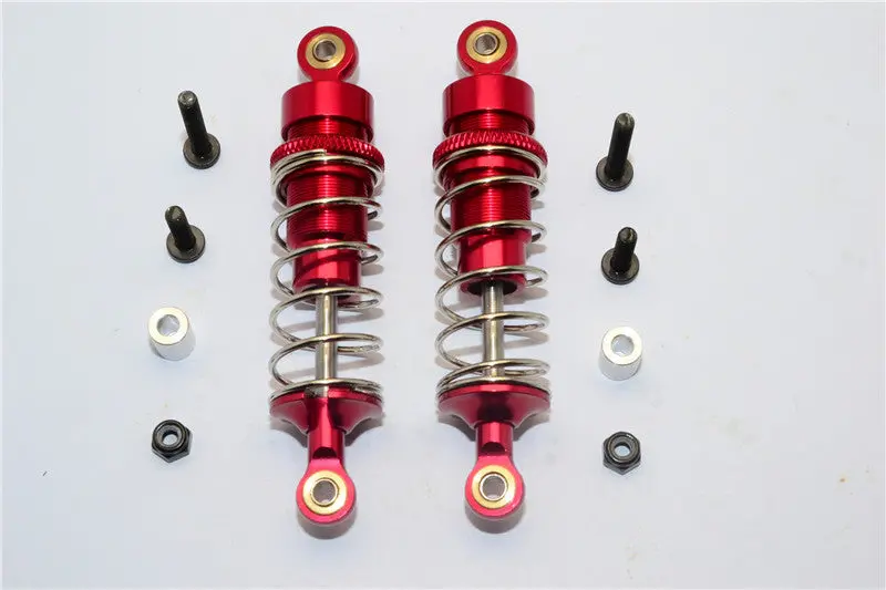 Team Losi Mini 8Ight-T Truggy Aluminum Front Adjustable Spring Damper (68Mm) - 1Pr Set Red 1