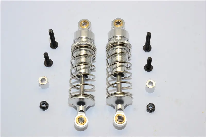 Team Losi Mini 8Ight-T Truggy Aluminum Front Adjustable Spring Damper (68Mm) - 1Pr Set Silver 1