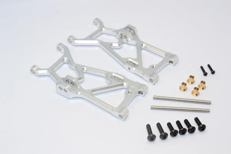 Team Losi Mini 8Ight-T Truggy Aluminum Front Suspension Arm - 1Pr Set Silver 1