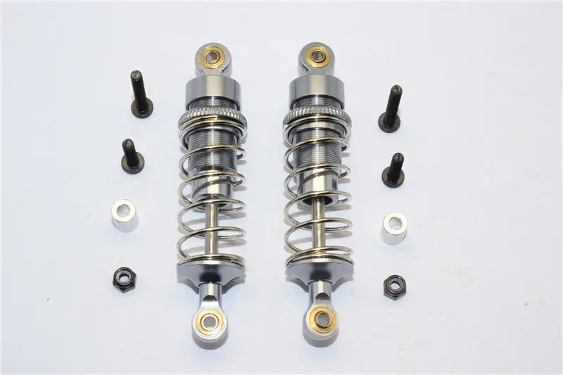 Team Losi Mini 8Ight-T Truggy Aluminum Rear Adjustable Spring Damper (72Mm) - 1Pr Set Gray Silver 1