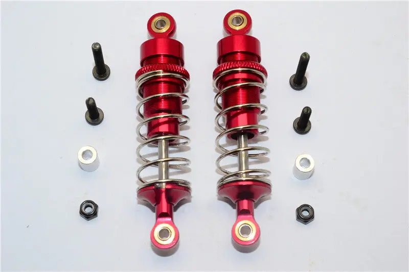 Team Losi Mini 8Ight-T Truggy Aluminum Rear Adjustable Spring Damper (72Mm) - 1Pr Set Red 1
