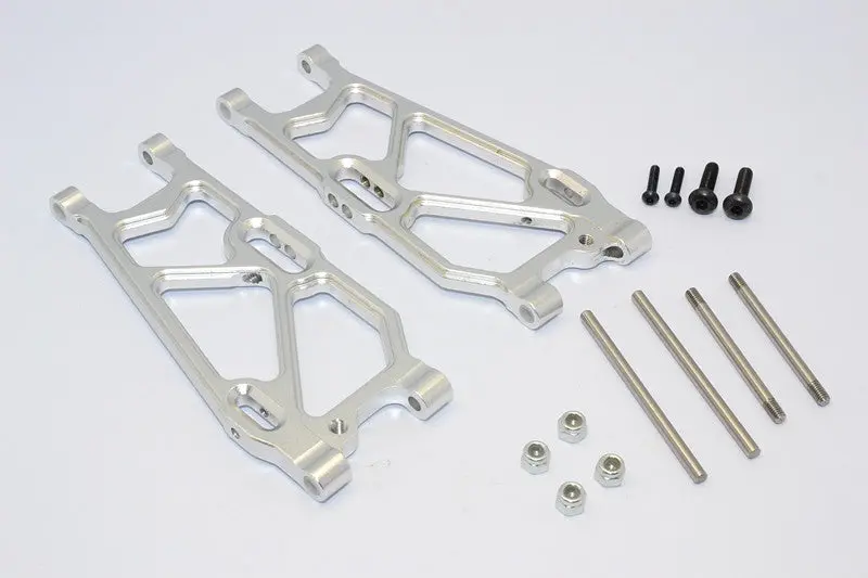 Team Losi Mini 8Ight-T Truggy Aluminum Rear Suspension Arm - 1Pr Set Silver 1