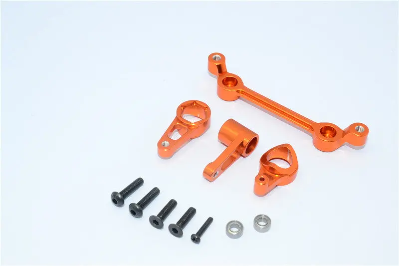 Team Losi Mini 8Ight-T Truggy Aluminum Steering Assembly With Bearings - 4Pcs Set Orange 1