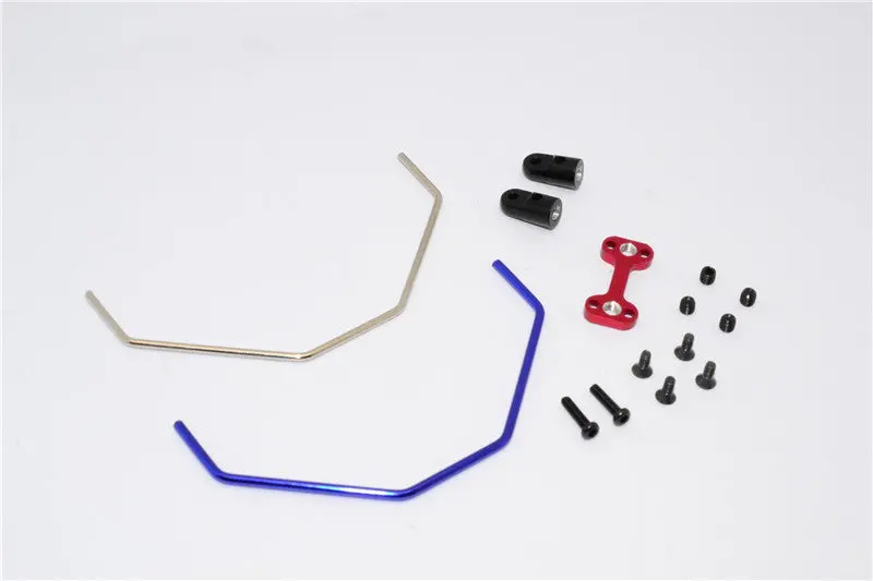 Team Losi Mini 8Ight Team Losi Mini 8Ight Aluminum+Hard Steel Front Anti-Roll Bar - 1 Set Red 1