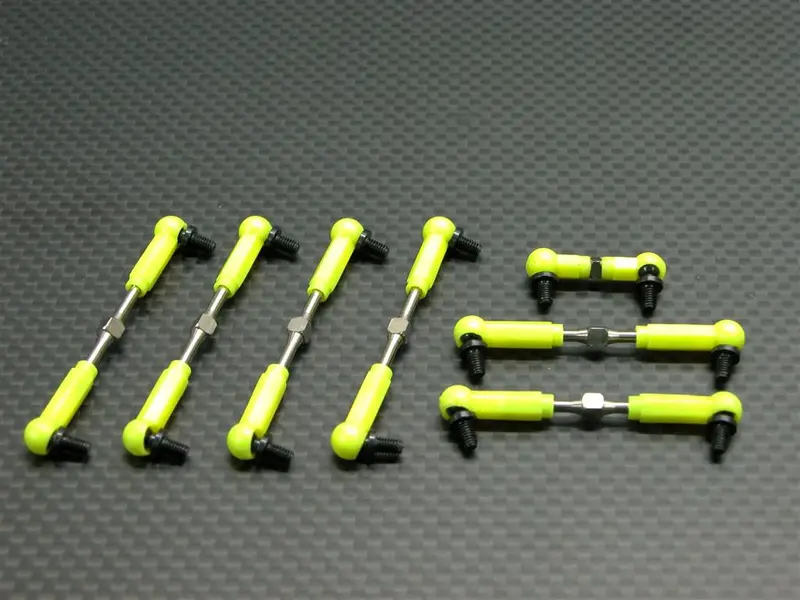 Team Losi Mini-T Titanium Completed Tie Rod With Black Ball Ends & Ball Screws - 7 Pcs Set 1
