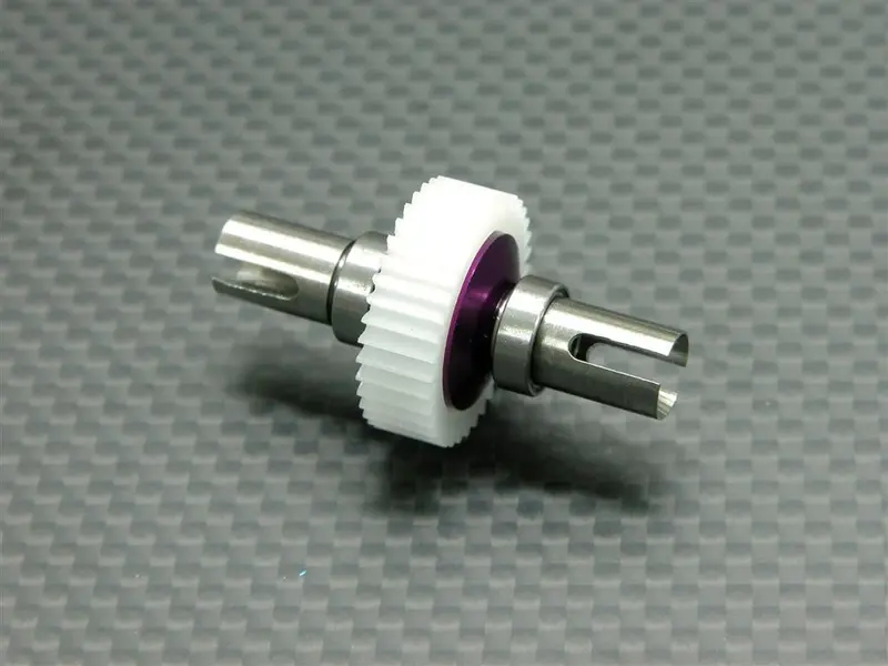 Team Losi Mini-T Titanium Hub+Delrin Ball Differential Completed Set With Bearing - 1Set (Special Design) Purple 1