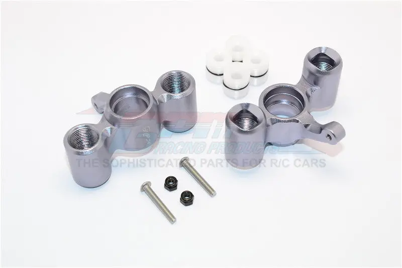 Team Magic E6 Iii Hx Aluminum Front / Rear Knuckle Arm With Delrin Collars - 1Pr Set Gray Silver 1
