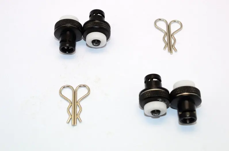 Team Magic E6 Iii Hx Aluminum Front & Rear Magnetic Body Mount - 1 Set Black 1