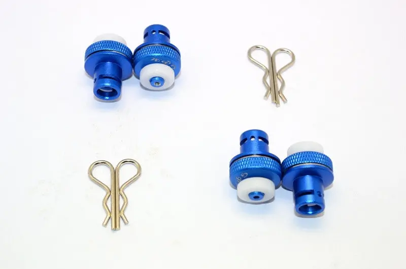 Team Magic E6 Iii Hx Aluminum Front & Rear Magnetic Body Mount - 1 Set Blue 1