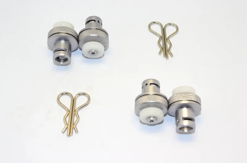 Team Magic E6 Iii Hx Aluminum Front & Rear Magnetic Body Mount - 1 Set Gray Silver 1