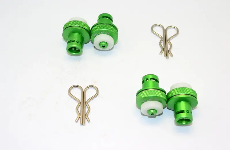 Team Magic E6 Iii Hx Aluminum Front & Rear Magnetic Body Mount - 1 Set Green 1
