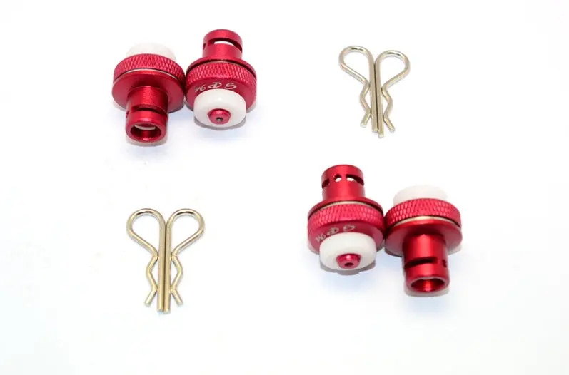 Team Magic E6 Iii Hx Aluminum Front & Rear Magnetic Body Mount - 1 Set Red 1