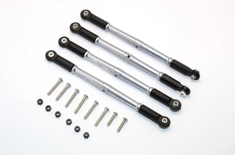 Team Magic E6 Iii Hx Aluminum Front+Rear Steering Tie Rod¡V4pcs Set Gray Silver 1