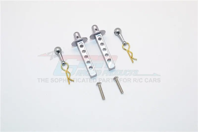 Thunder Tiger Kaiser Xs Aluminum Front Body Post Mount - 1 Set Gray Silver 1