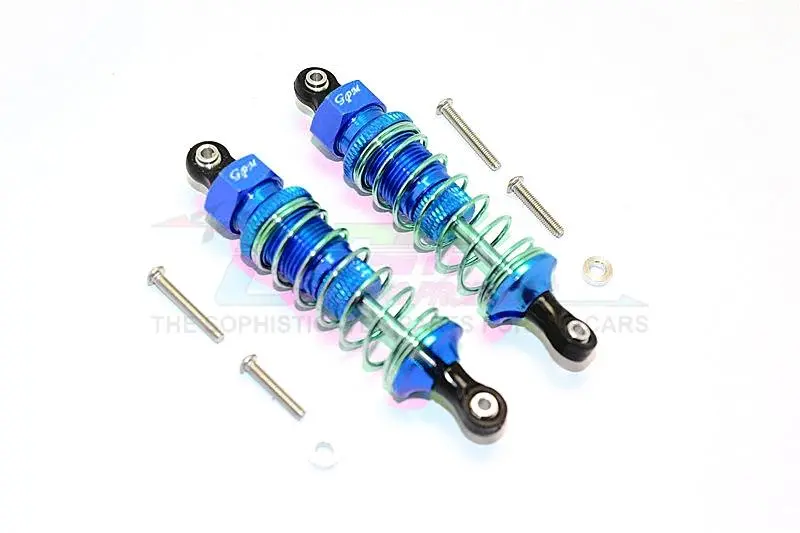 Thunder Tiger Kaiser Xs Aluminum Front/Rear Adjustable Damper (75Mm) With Plastic Ball Top - 1Pr Set Blue 1