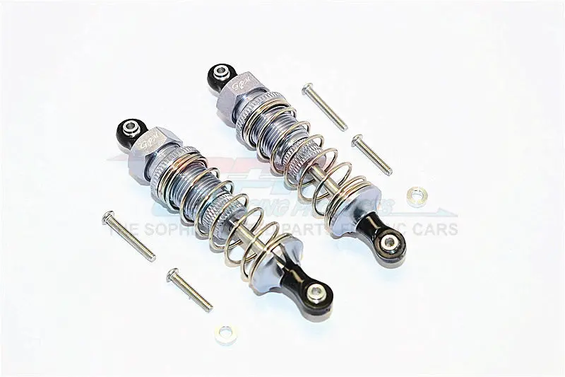Thunder Tiger Kaiser Xs Aluminum Front/Rear Adjustable Damper (75Mm) With Plastic Ball Top - 1Pr Set Gray Silver 1
