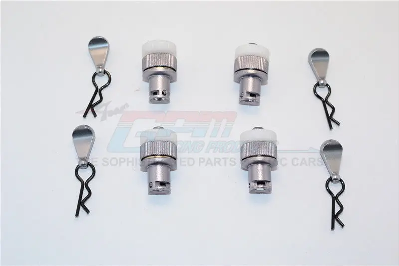 Thunder Tiger Kaiser Xs Aluminum Front & Rear Magnet Body Mount - 1 Set Gray Silver 1