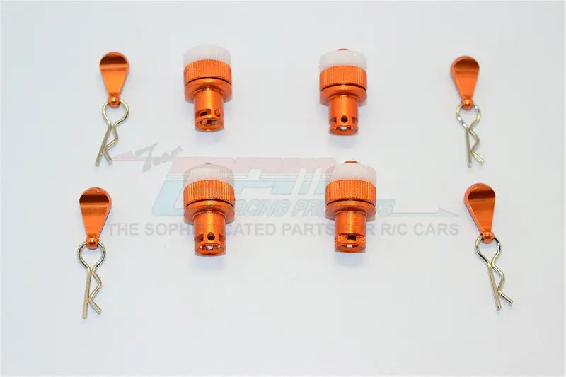 Thunder Tiger Kaiser Xs Aluminum Front & Rear Magnet Body Mount - 1 Set Orange 1