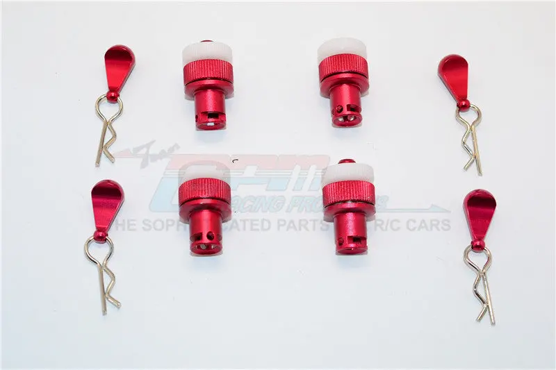Thunder Tiger Kaiser Xs Aluminum Front & Rear Magnet Body Mount - 1 Set Red 1